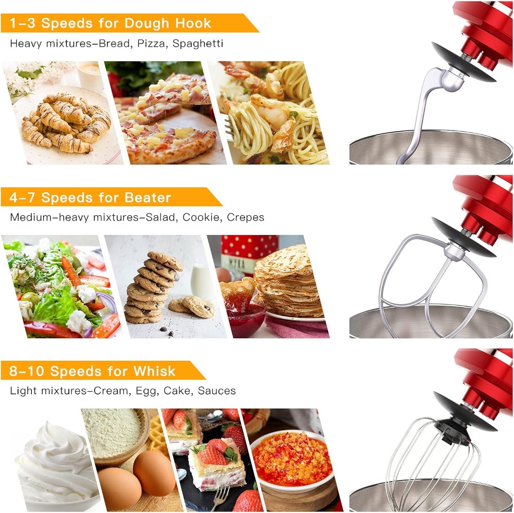 7.5 QT Stand Food Mixer, 10-Sp - مراجعة Home Cooking Electric وسعره