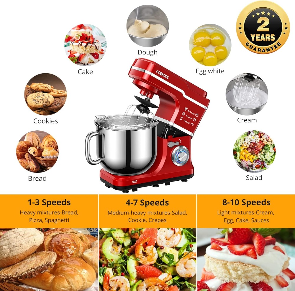 7.5 QT Stand Food Mixer, 10-Sp - مراجعة Home Cooking Electric وسعره